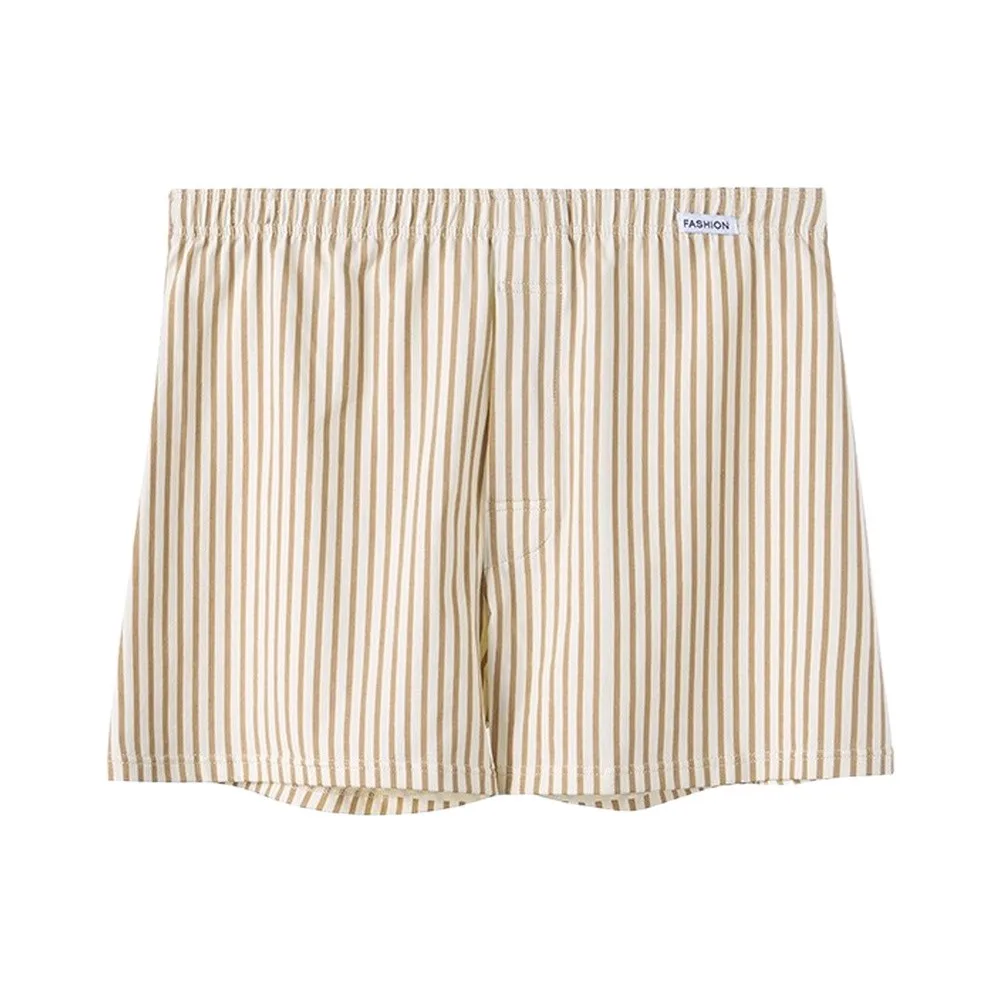 1pc Men's Boxers Striped Pajama Pants Loose Breathable Homewear Sleep Trunks Shorts L-3XL Large Size Comfortable Short Boxer
