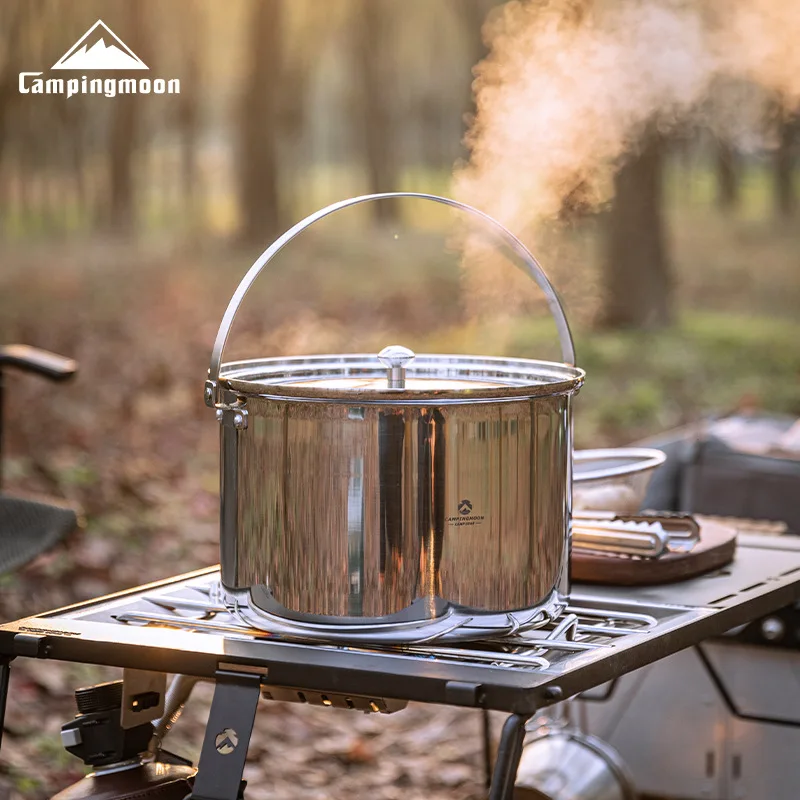 Outdoor Camping Large Pot Campingmoon CC-24 Composite Stainless Steel 5.9L Picnic Cookware Large Capacity Camping Stockpot