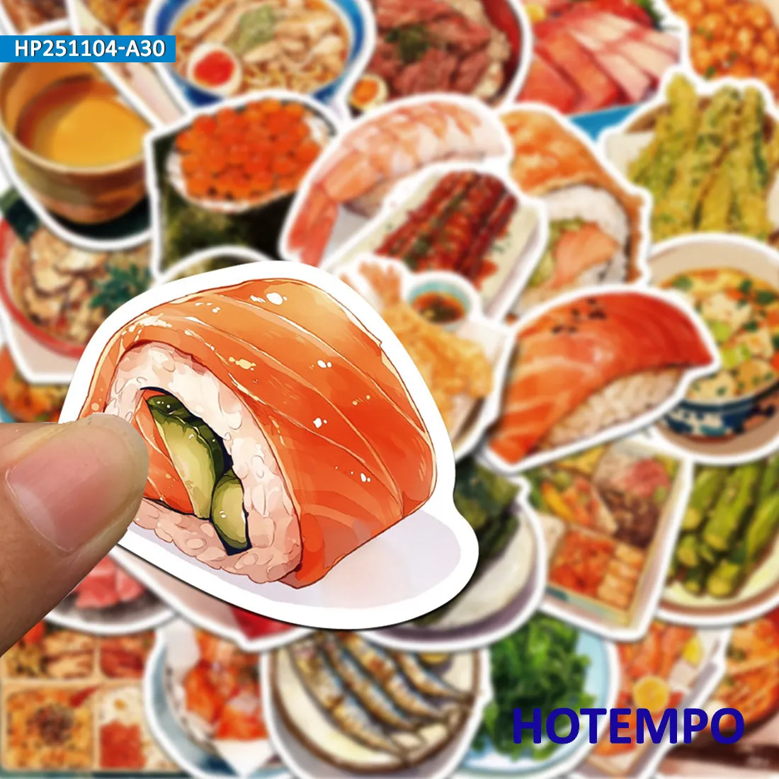 10/30Pieces, Japanese Cuisine Stickers Set, Yummy Food Sushi Ramen Graffiti, for Laptop Car Phone Scrapbook, Funny Sticker Pack