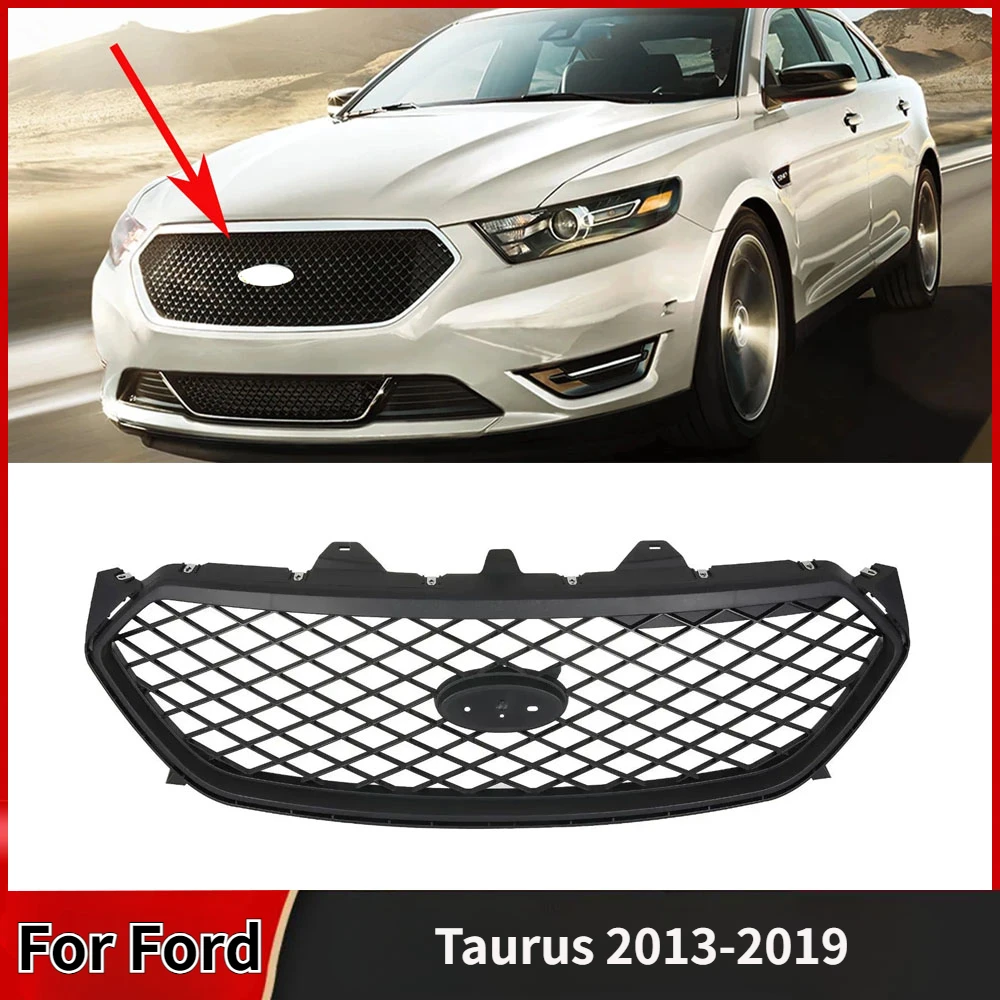 

For Ford Police Taurus 2013-2019 Car Front Upper Bumper Mesh Grille Interceptor Sedan ABS 2014 2015 2016 2017 2018