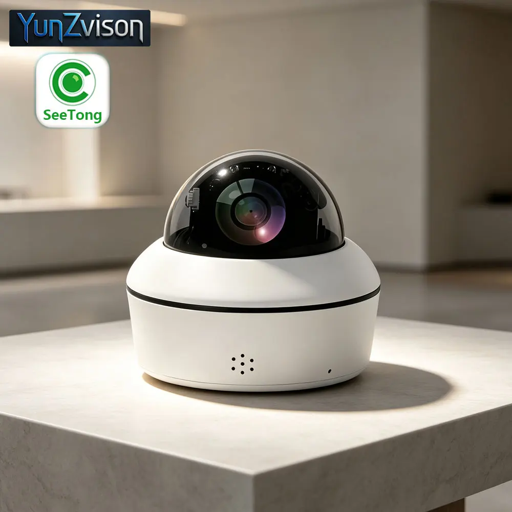 C-R Outdoor HD 5MP Security Metal Dome POE 2.7-13.5mm 5X Optical Zoom Two Way Audio Humanoid Tracking