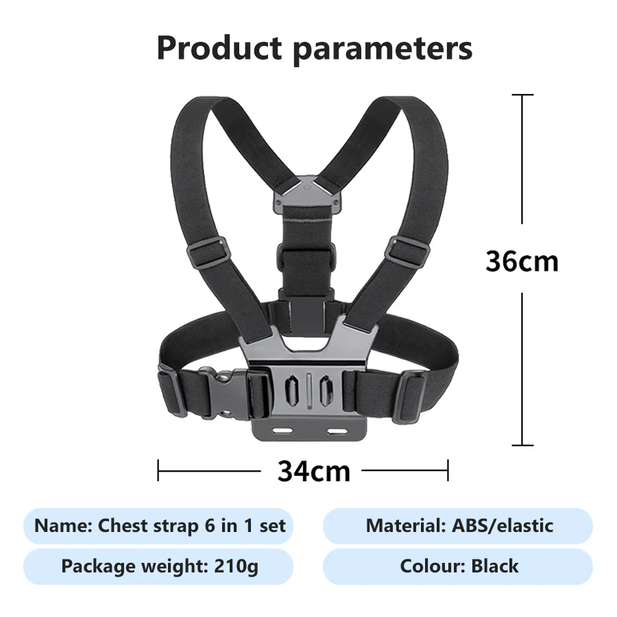 Chest Strap Kit Accessories, Mount Belt with Phone Holder, Chest Strap for Gopro Hero Action Camera Smartphone insta360 iPhone