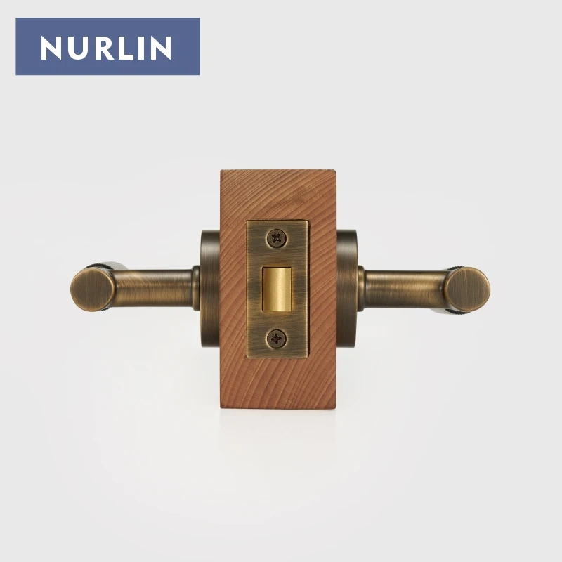 Nurlin Brass Linear Door Level Handle Set Mortise Passage Privacy Thumble Turn Deadbol Dummy Matt Bronze Black Gold Optional