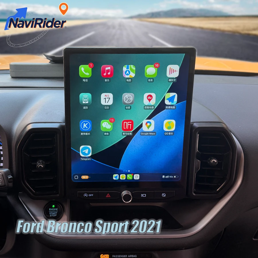 

12" Dual System Screen For Ford Bronco Sport 2021 2022 2023 2024 2025 Car Radio Multimedia Player Navigation Carplay Stereo GPS