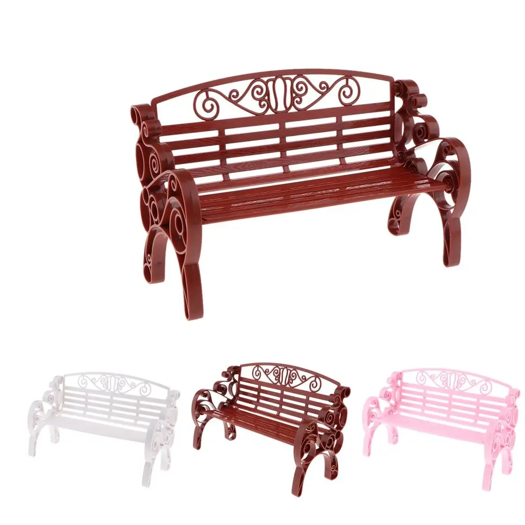 1:6 Scale Dollhouse Miniature Furniture Patio Bench Outdoor Deck, And Garden Backyard Pool Decor