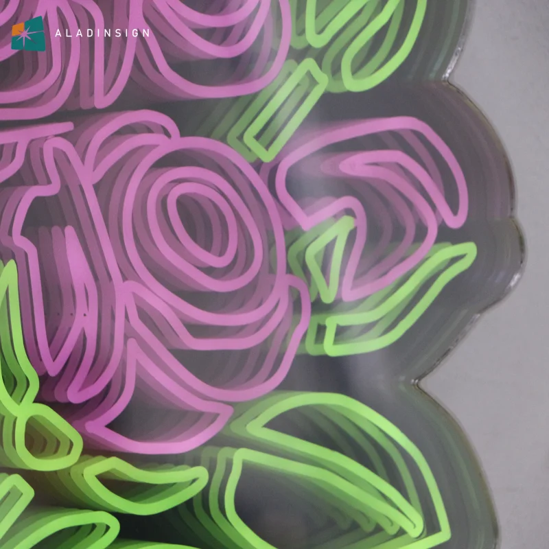 Flower Colorful Abyss Mirror Flower Shop Decoration IP65 UV Glass Body Infinity Wall Panel DMX512 Moving Illusion