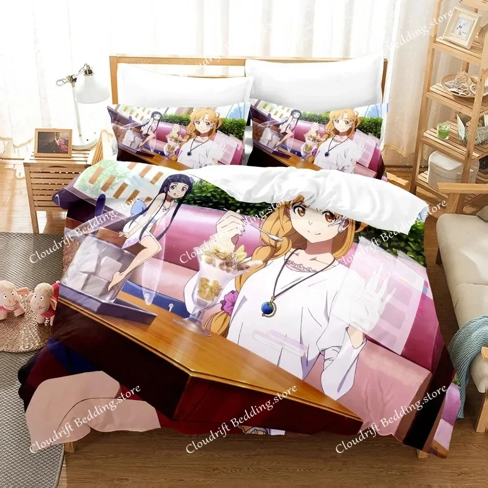 3D Print Anime Sword God Domain Bedding Sets Duvet Cover Set with Pillowcase Twin Full Queen King Bedclothes Quilt Cover