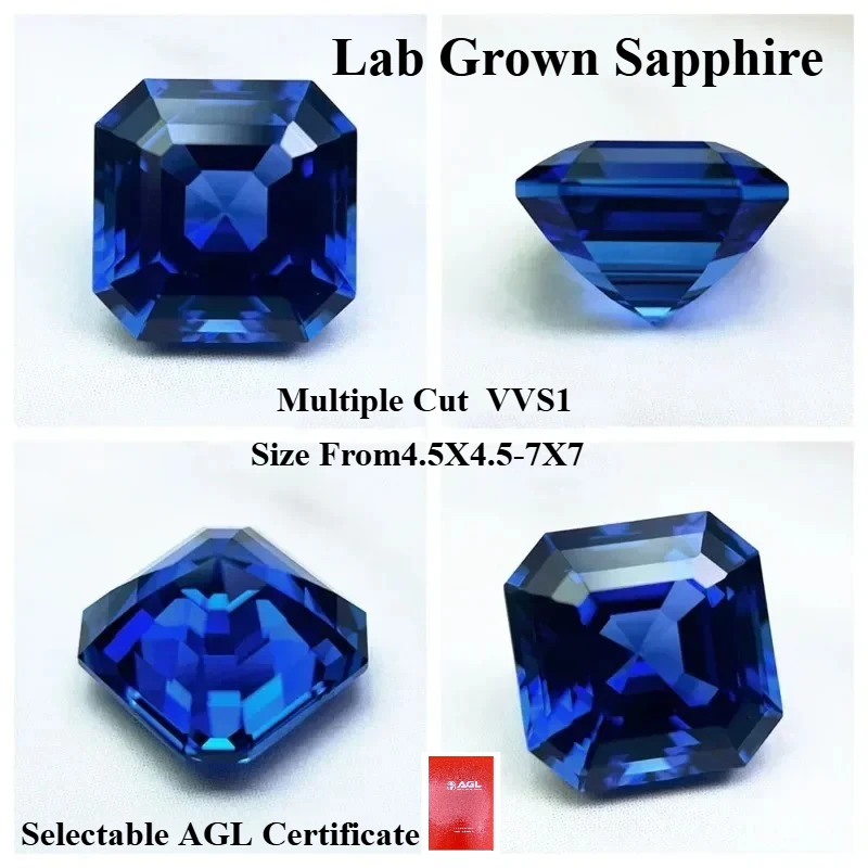 

A-Lab Grown Sapphire Royal Blue Color Multiple Cutting DIY Jewelry Production Main Materials Selectable AGL Certificate