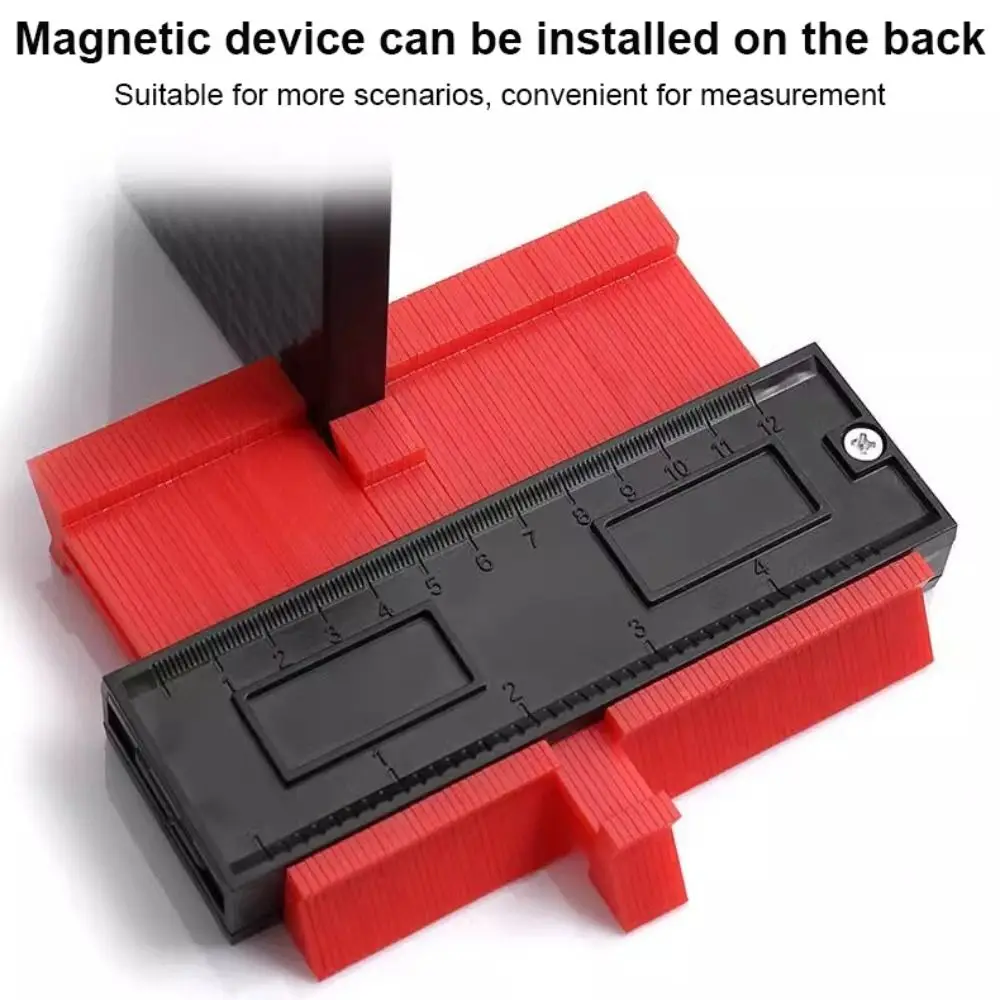 مسطرة بلاستيكية منحنية جديدة أحمر برتقالي 5/10 بوصة شكل مكررة عينات مخططة متعددة الوظائف