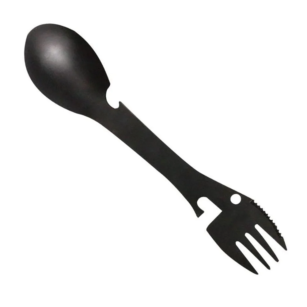 

Multifunctional Tableware Stainless Steel 5-In-1 Camping Cutlery Portable Outdoor Travel Utensils For Hiking Picnic