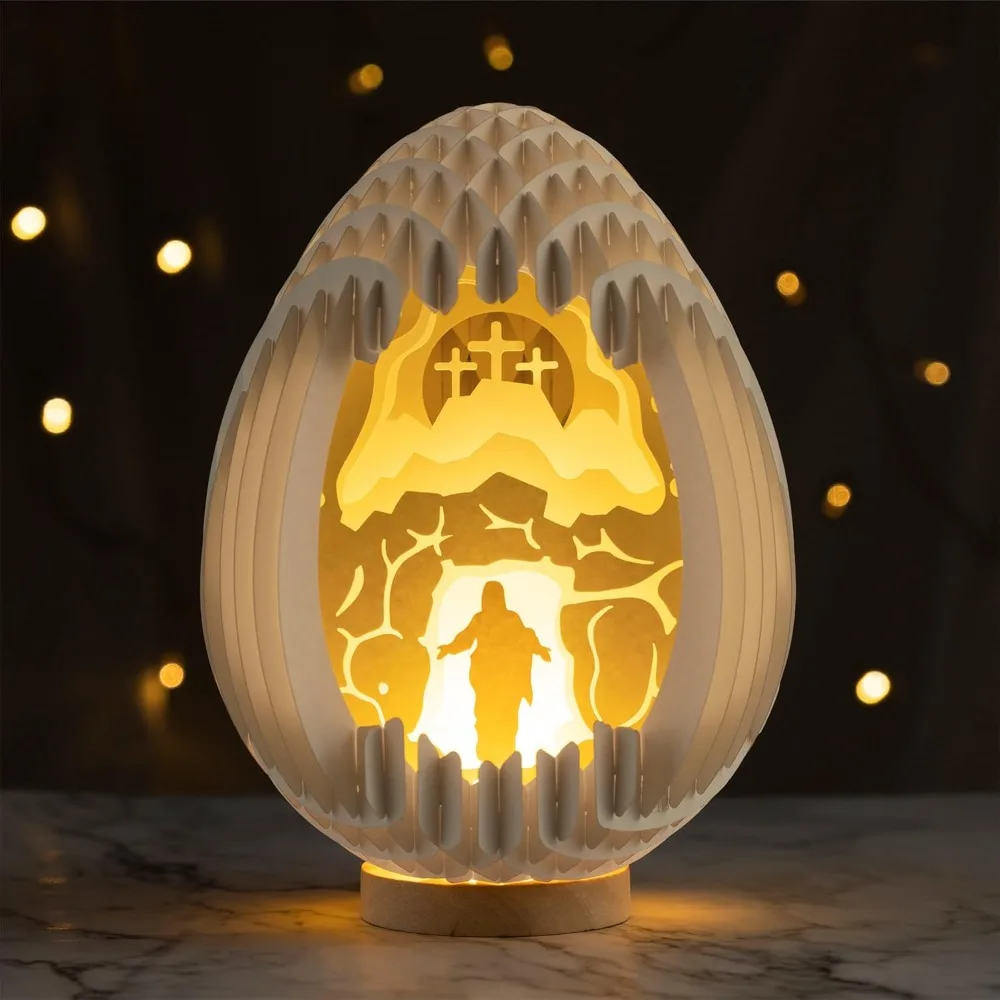 

with LED Lights Lighted Easter Egg Centerpieces Warm Lighting Handmade Paper Easter Decoration USB
