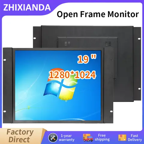 Moniteur à Cadre Ouvert Intégré de 19 Pouces, Puzzles de Résistance Industriels, Écran Tactile LCD, BNC VGA, Équipement Tournesol, 1280x1024