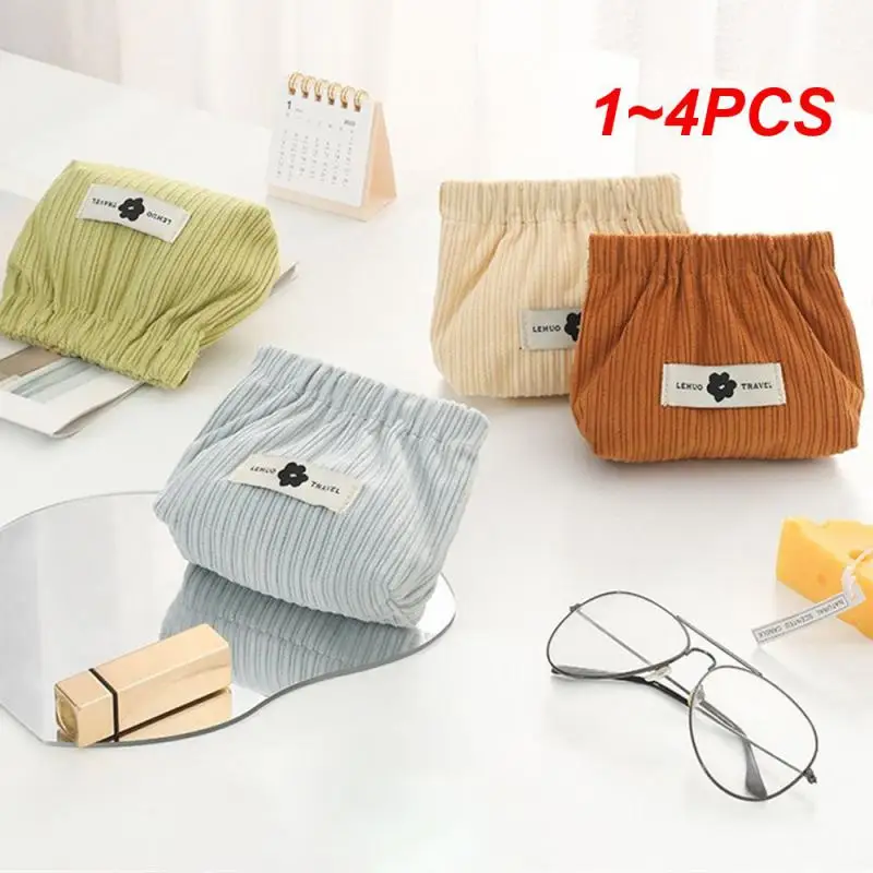 1~4PCS Corduroy Storage Bag Corduroy Use Of Travel Storage Bag/storage Bag/shopping Bag Makeup Bag Portable Bright Color