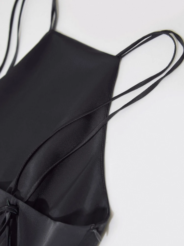 Amii ミニマリズム レディース ワンピース 2025 女性用 夏新作 キャミソールワンピース エレガント モダン スリム 無地 ファッション レディース服 12452057