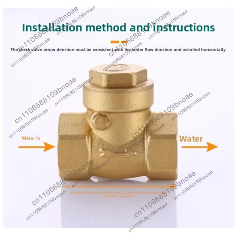 Accessories: all-copper horizontal check valve 4/6 points 1 inch water pump one-way valve