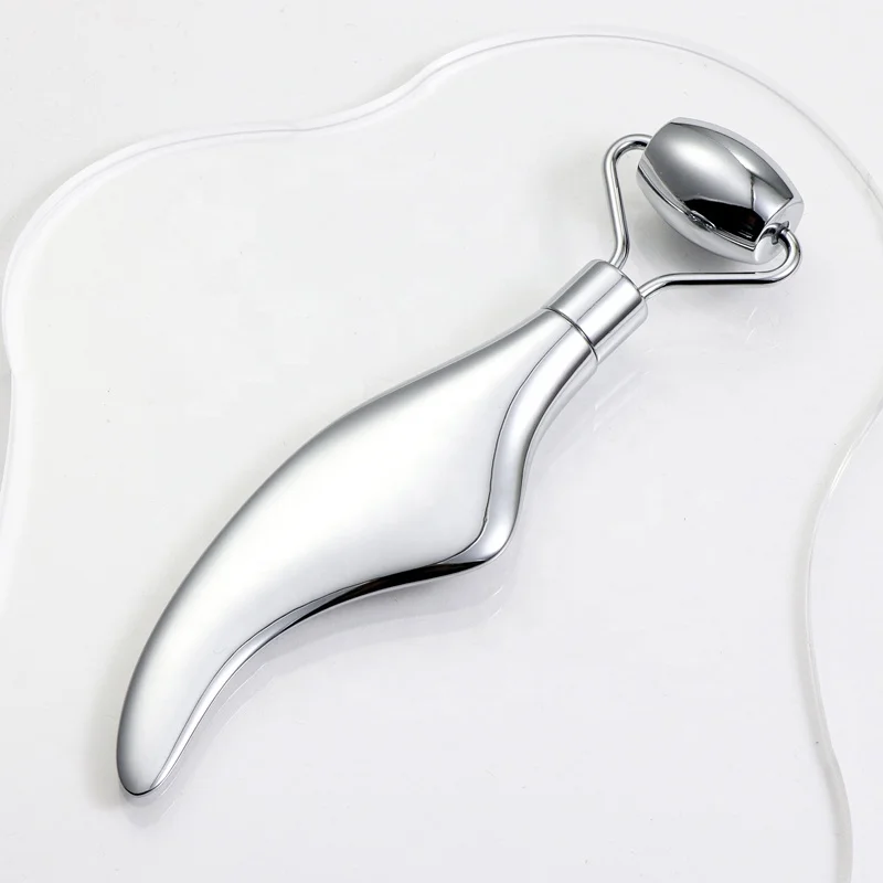 Wałek do twarzy Gua Sha Narzędzie do masażu twarzy i szyi ze stali nierdzewnej Ujędrnianie skóry Lifting twarzy Wałek do masażu pielęgnacji urody