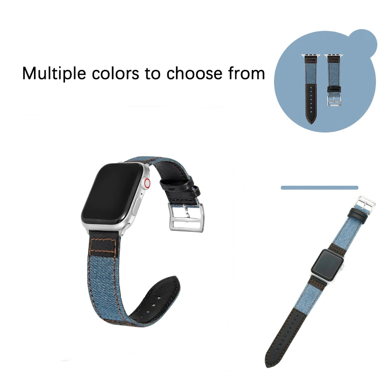 Ковбойский холщовый кожаный ремешок для часов 38 мм 40 мм 41 мм для Iwatch 8 7 6 5 4 SE Браслет для Apple Watch 42 мм 44 мм 45 мм ультра 49 мм