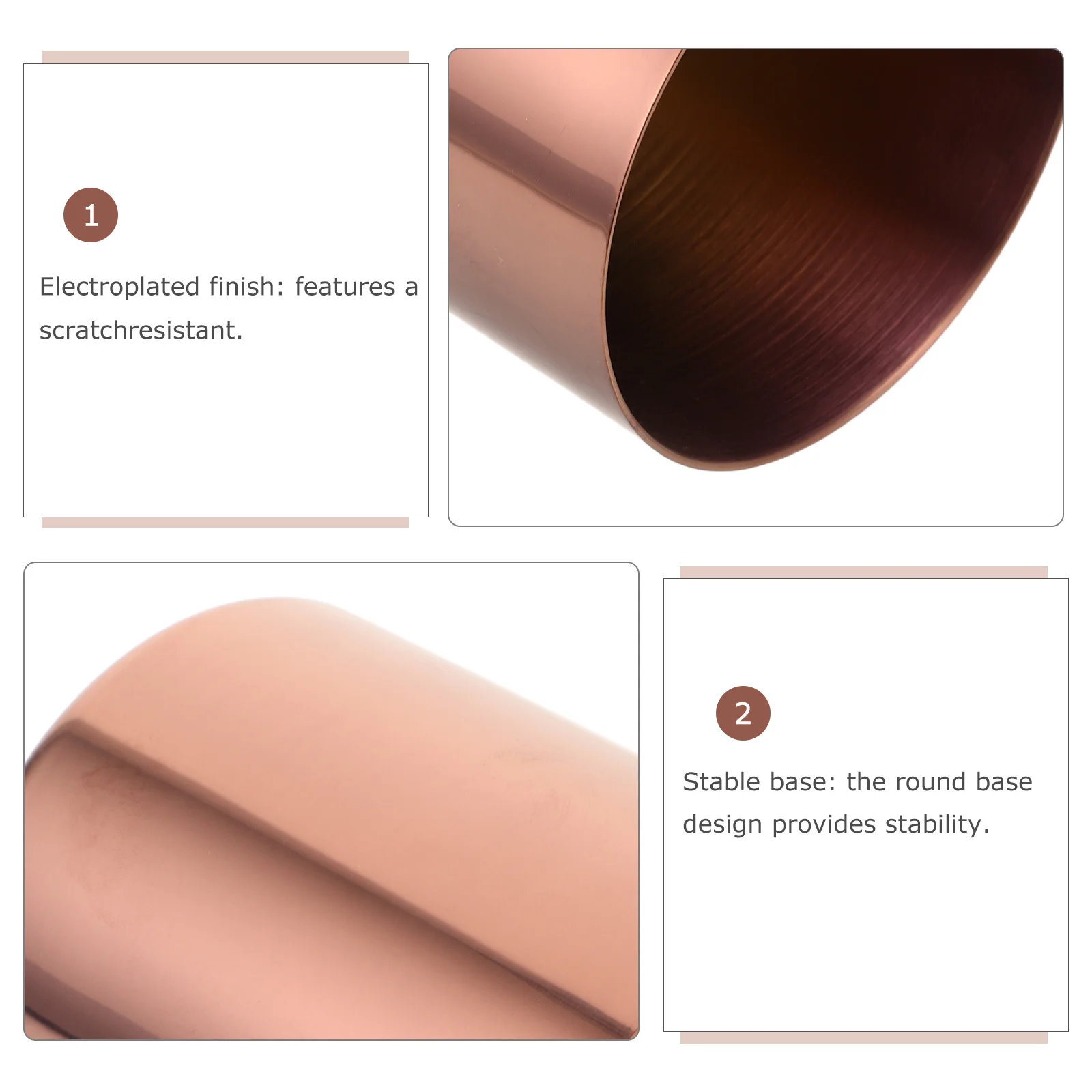 الفولاذ المقاوم للصدأ القلم كوب ارتفع الذهب أسطواني منظم سطح المكتب مكتب القرطاسية تخزين فرشاة للمكياج حامل مزهرية معدنية #2