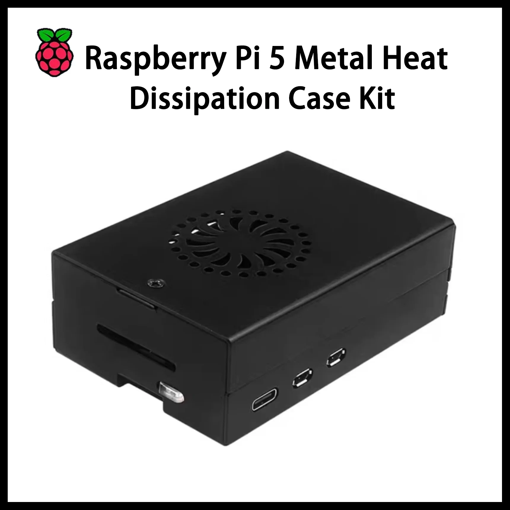 

Оригинальный металлический корпус для рассеивания тепла Raspberry Pi 5, подходит для официального кулера, прочная металлическая конструкция для эффективного охлаждения