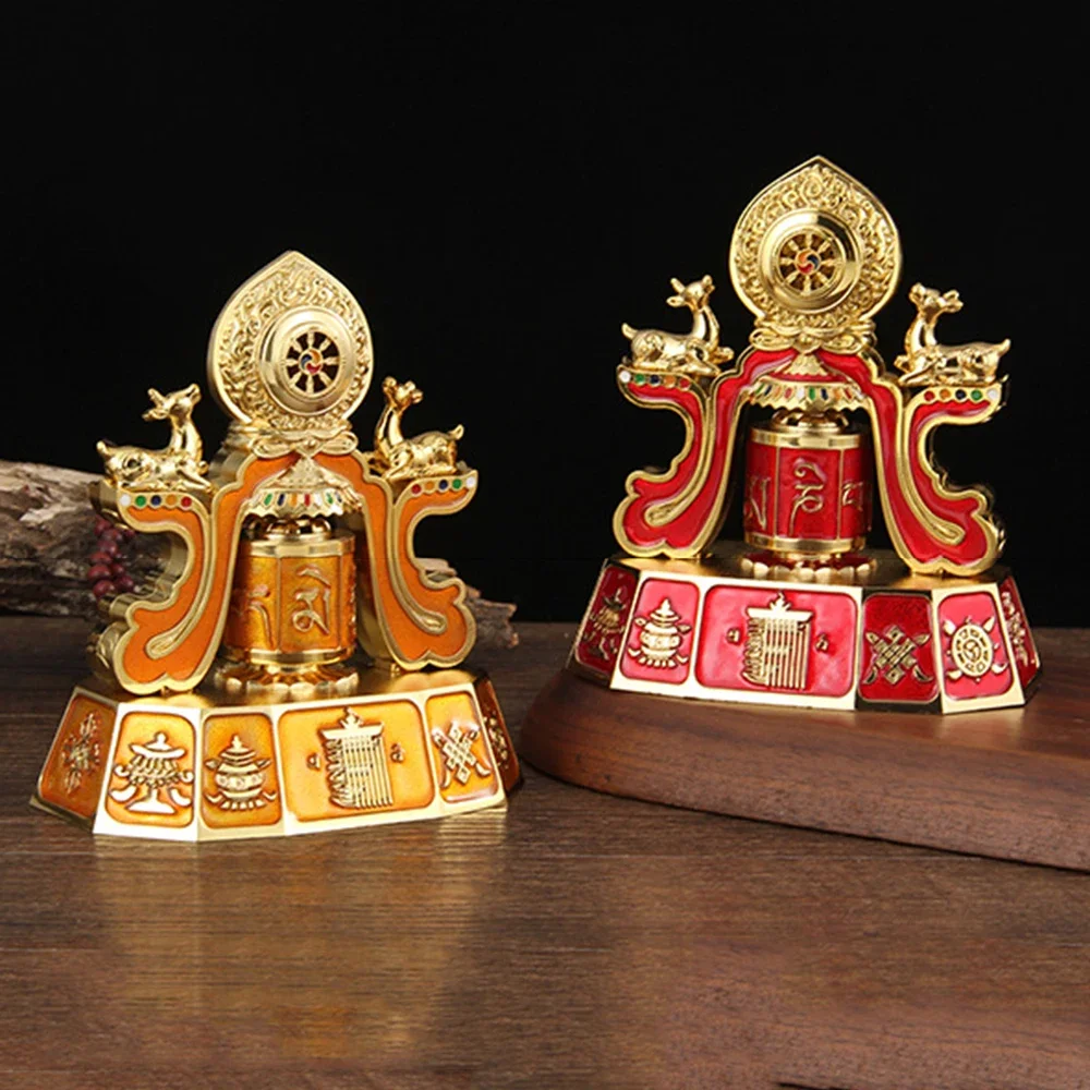 Car Mounted Six-character Mantra Prayer Wheel, Battery Electric Scripture Wheel, Car Decorative Crafts, Buddhist Ornaments