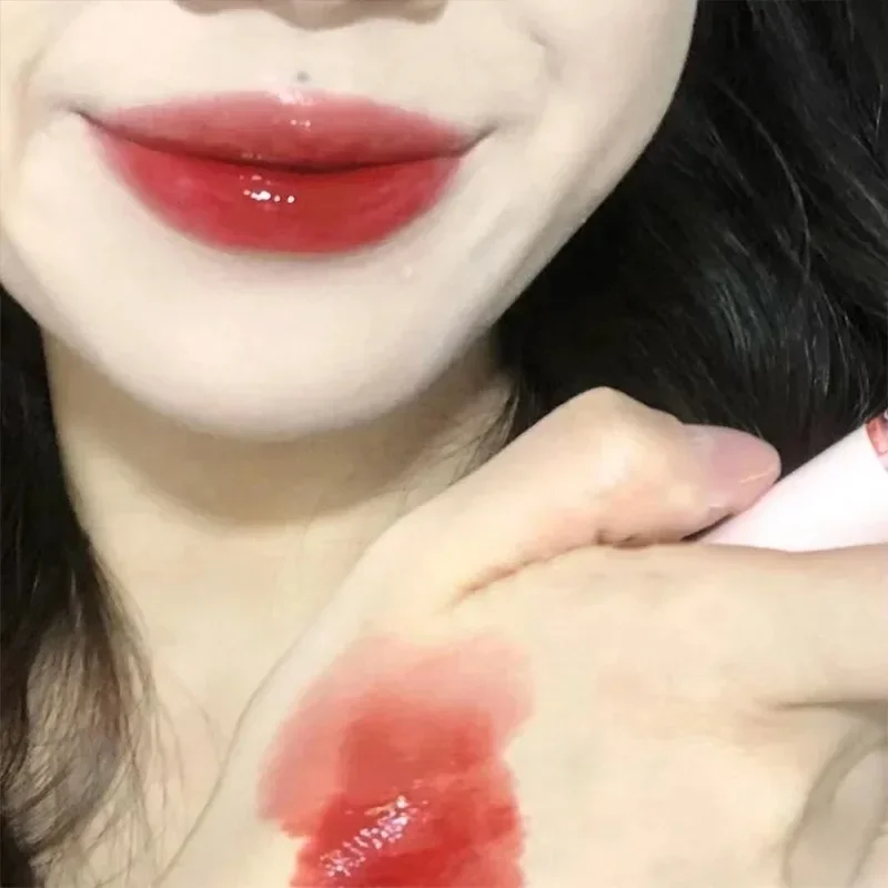 Wiśniowo-różowy błyszczyk do ust Crystal Jelly Oil Lip Tint Koreańska, długotrwała wodoodporna szminka do ust w płynie do ust