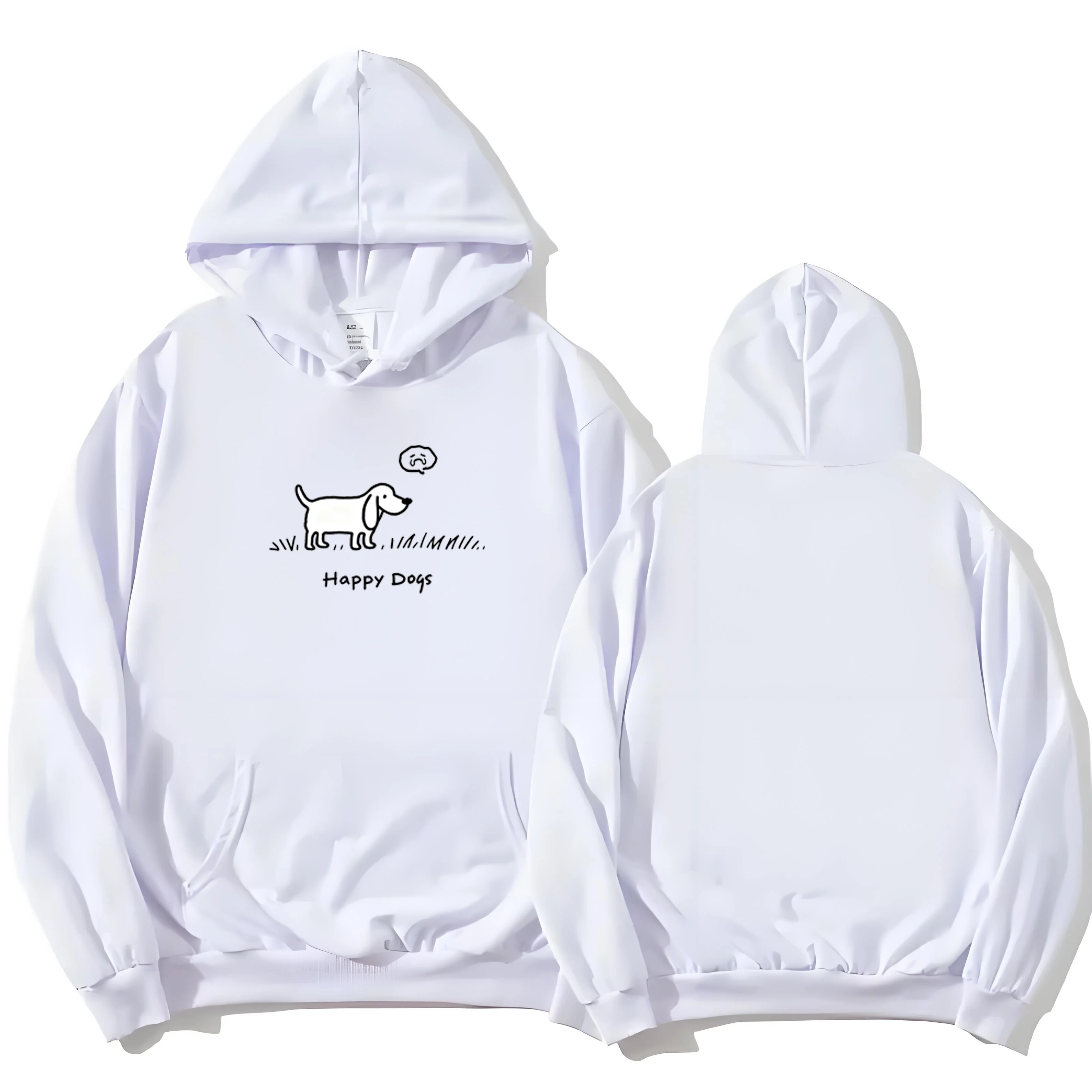 2025 Nueva sudadera con capucha con estampado de perro para hombres y mujeres, jersey suelto informal, sudadera con capucha resistente de 330G