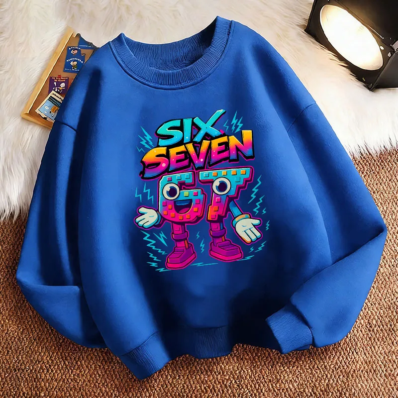 Lustiger Kinder-Sweatshirt-Pullover, Frühling, Italian Brainrot 67 Six Seven, Rundhalsausschnitt, Grafikdruck, Kapuzenpullover für Jungen/Mädchen, Kinder-Kapuzenpullover