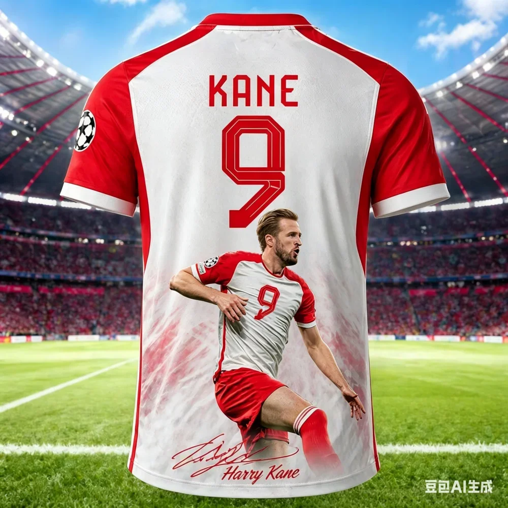 Camiseta de Fútbol con Diseño de Harry Kane, Imprimible en 3D, para Ropa Familiar, de Secado Rápido y Transpirable, Apta para Uso Diario