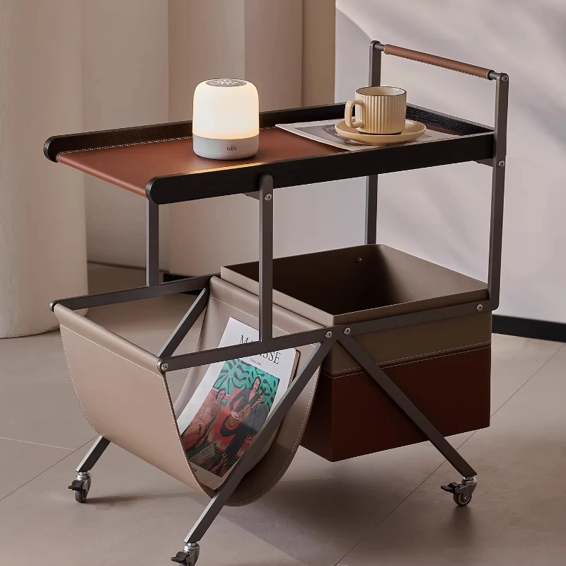 

trolley sofa edge few removable saddle leather light luxury stainless steel dining car