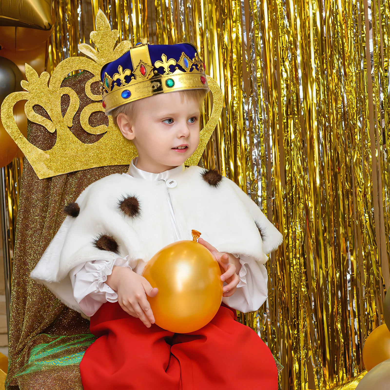 

Crown Hat Kids Adult Plastic Cloth Comfortable Photo Prop Party Accessory Halloween Birthday cosplay costume