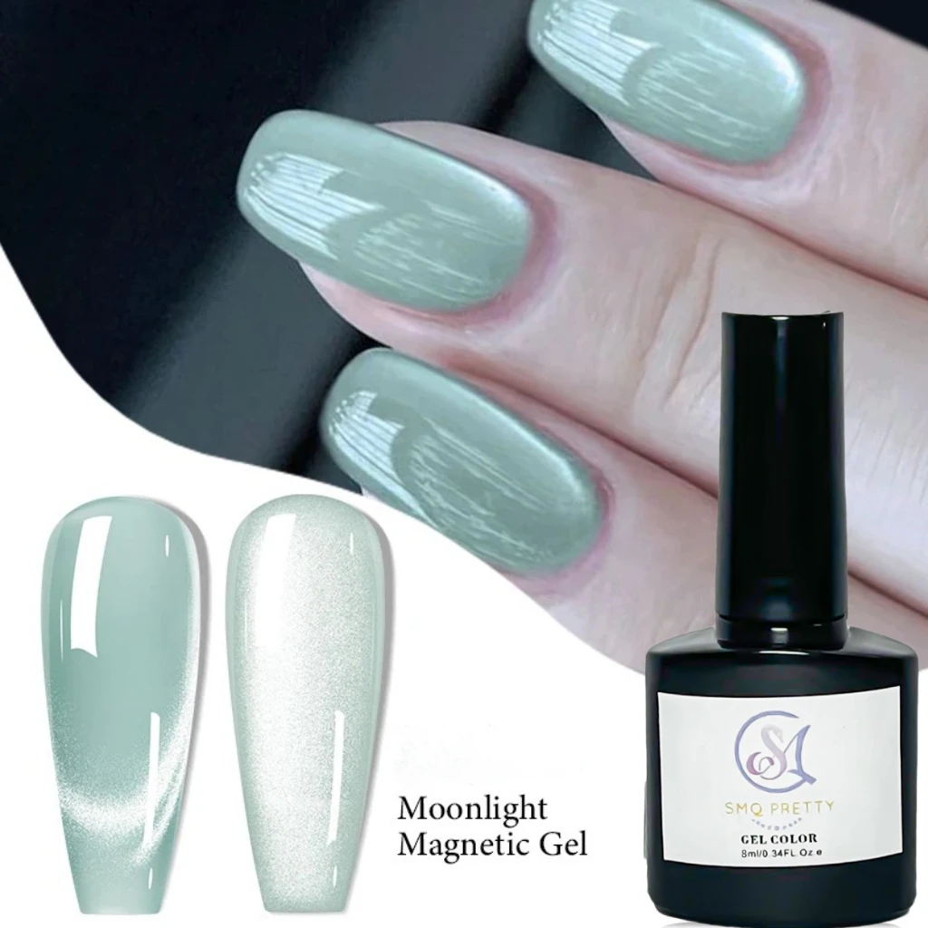 8 مللي ضوء القمر القط المغناطيسي جيل للأظافر البولندية بريق الوردي الفضة شبه دائمة النمط الفرنسي مسمار الفن UV/LED هلام الورنيش #4