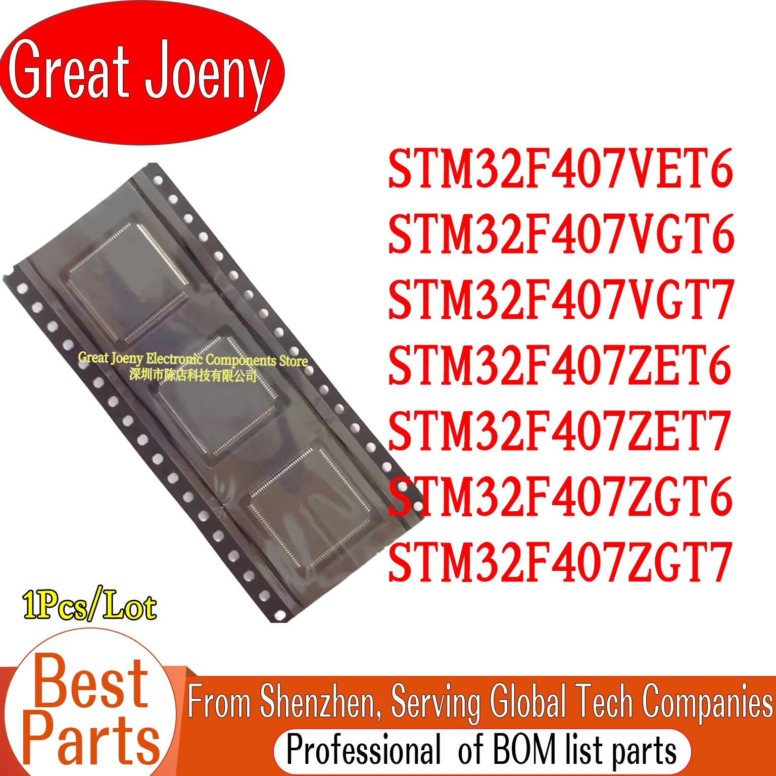 

STM32F407VET6 STM32F407VGT6 STM32F407VGT7 STM32F407ZET6 STM32F407ZET7 STM32F407ZGT6 STM32F407ZGT7 STM32F407 IC MCU Chip