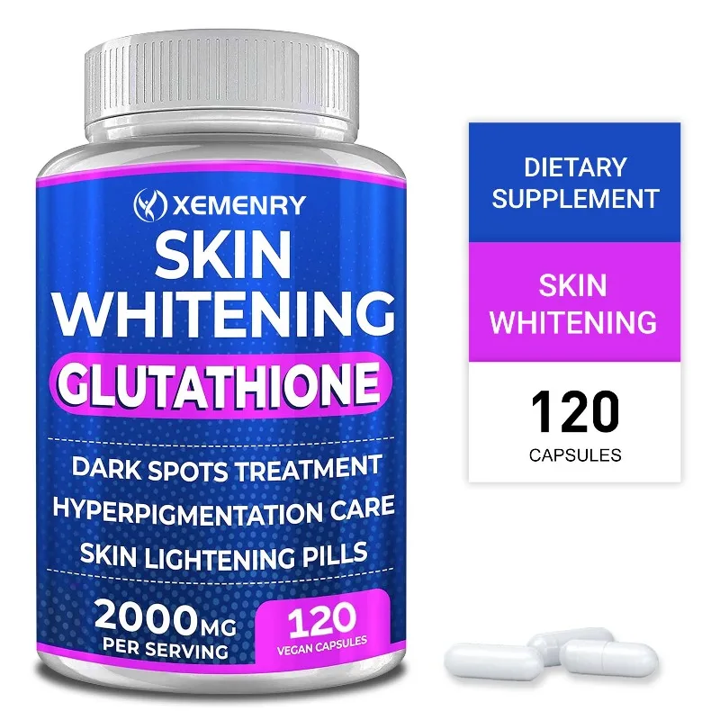 Skin Whitening Glutathione - Potent Skin Antioxidant Detoxification Support, Free Radical Neutralizer Vegan, Non GMO
