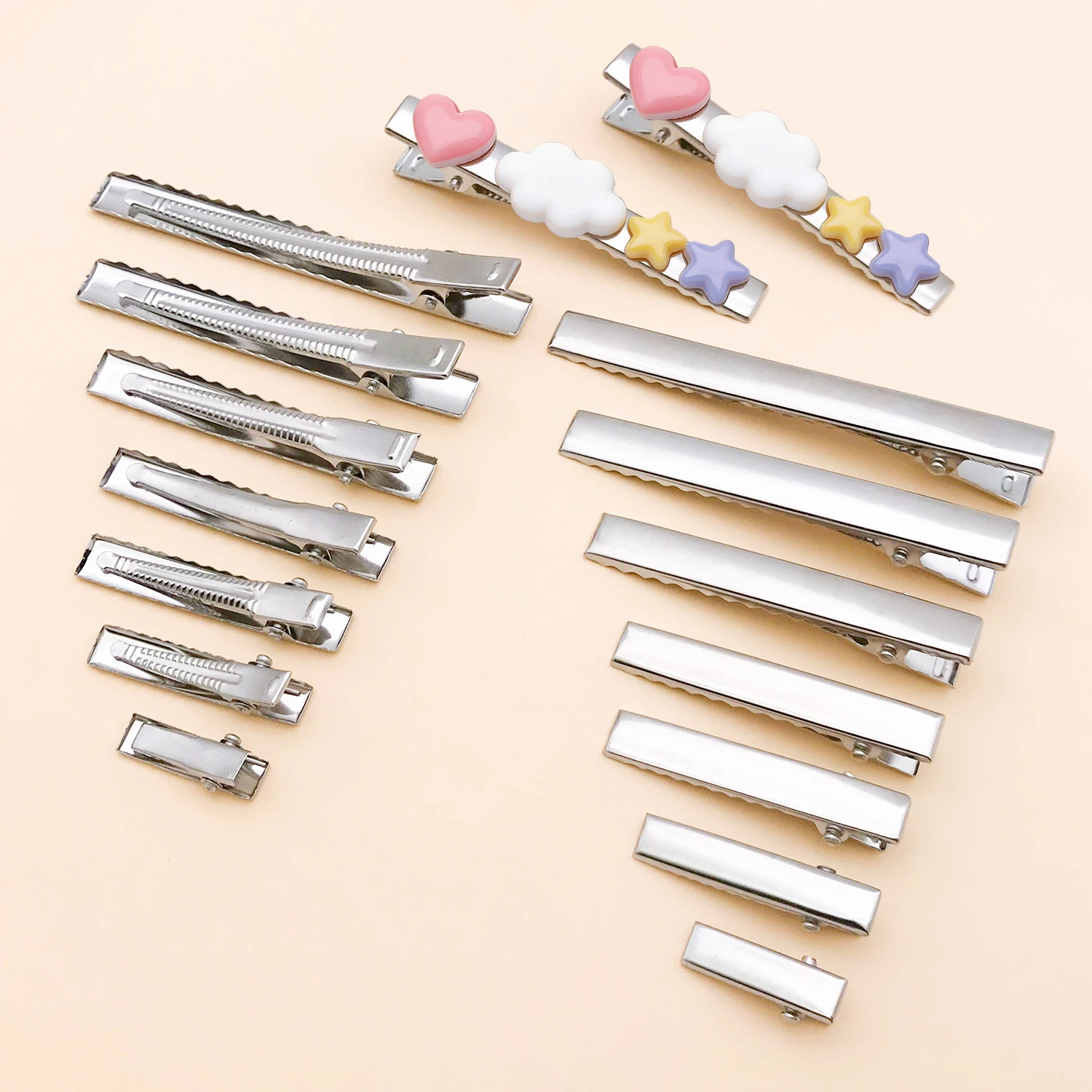 20pcs 20-72mm duckbill Clips Basic Platinum Hair Clip for DIY Jewelry Hair Pins Women Hair Style Clip Tools Making Accessories view 2
