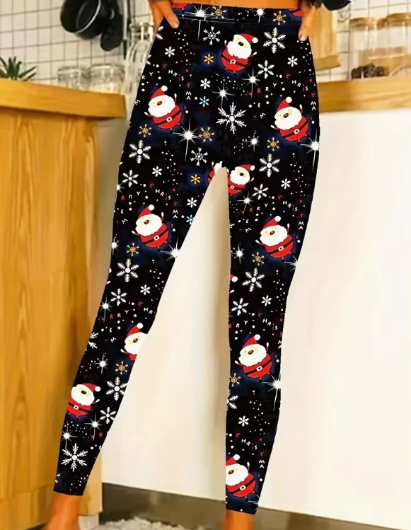 Autumn Winter Christmas leggings Women Fashion Leggings Stretchy Slim Tights Sexy Yoga Pants Trendy Cool Workout Trousers
