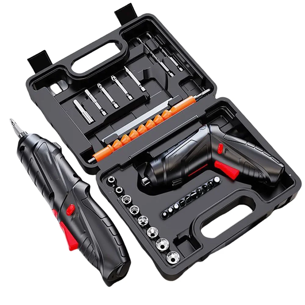 

Black Cordless Electric Screwdriver 3.6V Li-ion 3.5Nm Max Torque Power Drill Set LED