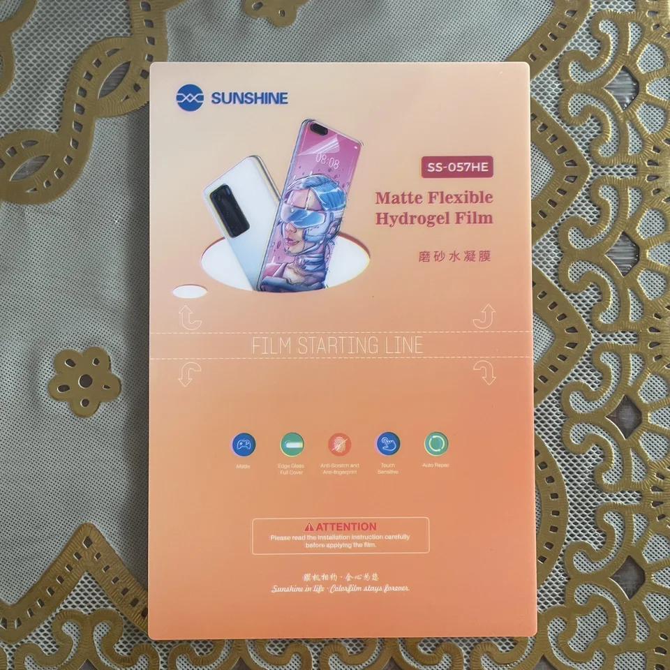 50 Piezas Película de Hidrogel Flexible TPU Mate Privacidad Azul para Máquina de Corte Sunshine 3
