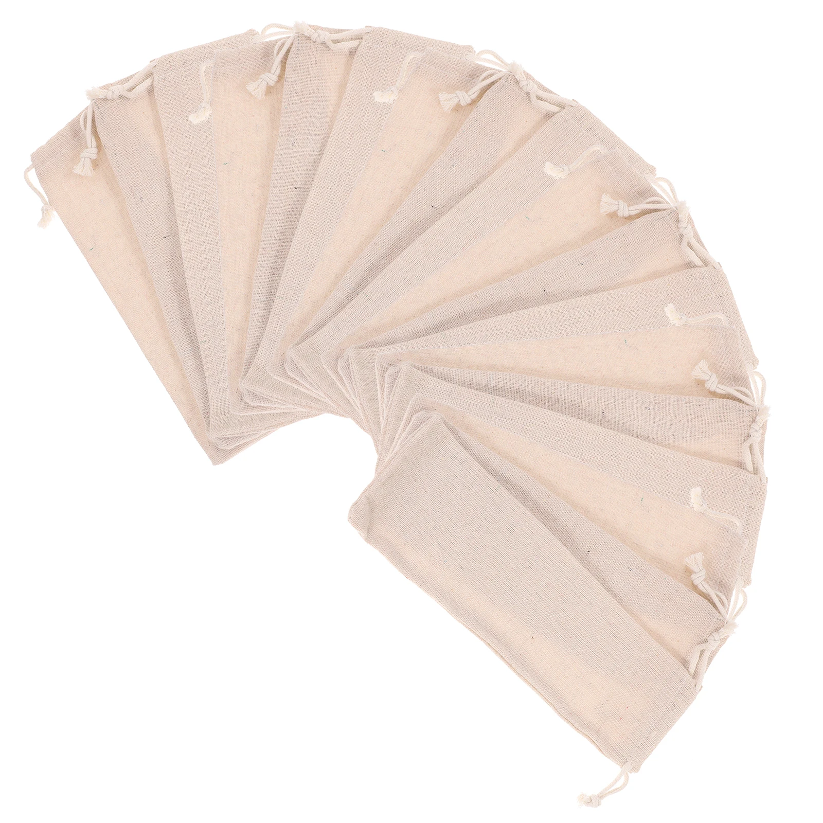 

20pcs Straw Storage Bag Cotton Linen Pouch Lightweight Foldable Drawstring Design Large Opening Drinking Carrying Case For