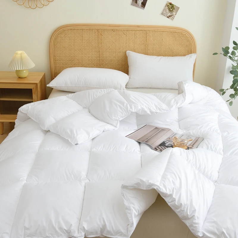 Imitation Goose Down Comforter White Quilt Five-Star Hotel Home Duvet Ultra Fluffy Single Autumn Winter Spring Quilted Blanket