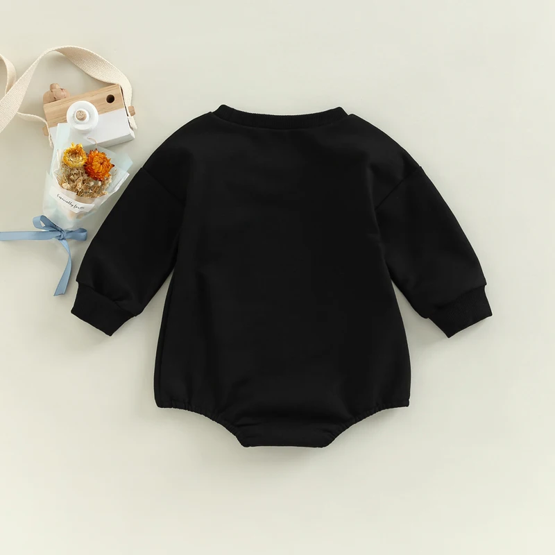 Newborn Baby Boy Girl Crewneck Sweatshirt Romper Oversized Long Sleeve Bodysuits Outfit Cute Fall Spring Tops Clothes