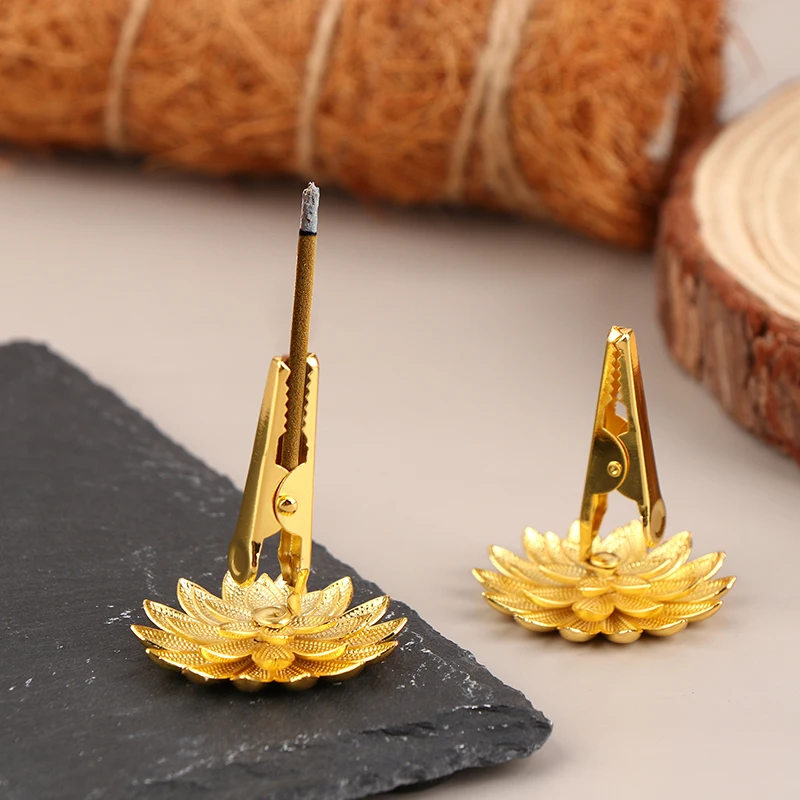 1Pc Incense Stick Holder Mini Lotus Fragrance Clip Burner Cones Censer Teahouse Sandalwood Coil Base Home Decor