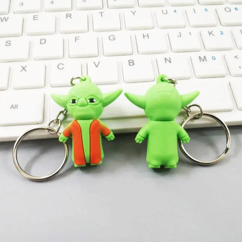 Star Wars DV Keychain Anime Cartoon Mandalorian Figure Model Master Yoda Cute Key Chains Bag Pendant PVC Kids Gift 4CM Keyring