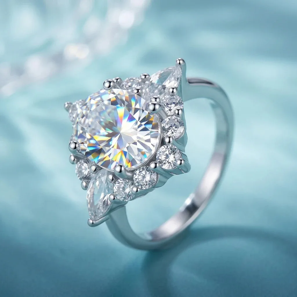 8 * 10mm Elliptical Moissanite S925 Silver 3-Carat Ring, Women's High-End and Versatile Boutique Jewelry, Valentine's Day/Commemorative Gift, Birthday Gift, Holiday Gift, Unique Jewelry
