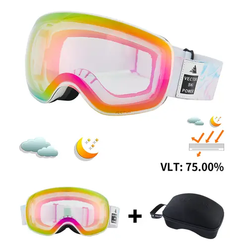 VECTOR OTG Ski Snowboard Goggles Women Men Skiing Eyewear UV 400 Snow Protection Glasses Adult Double Spherical Mirror Magnetic - Image 8