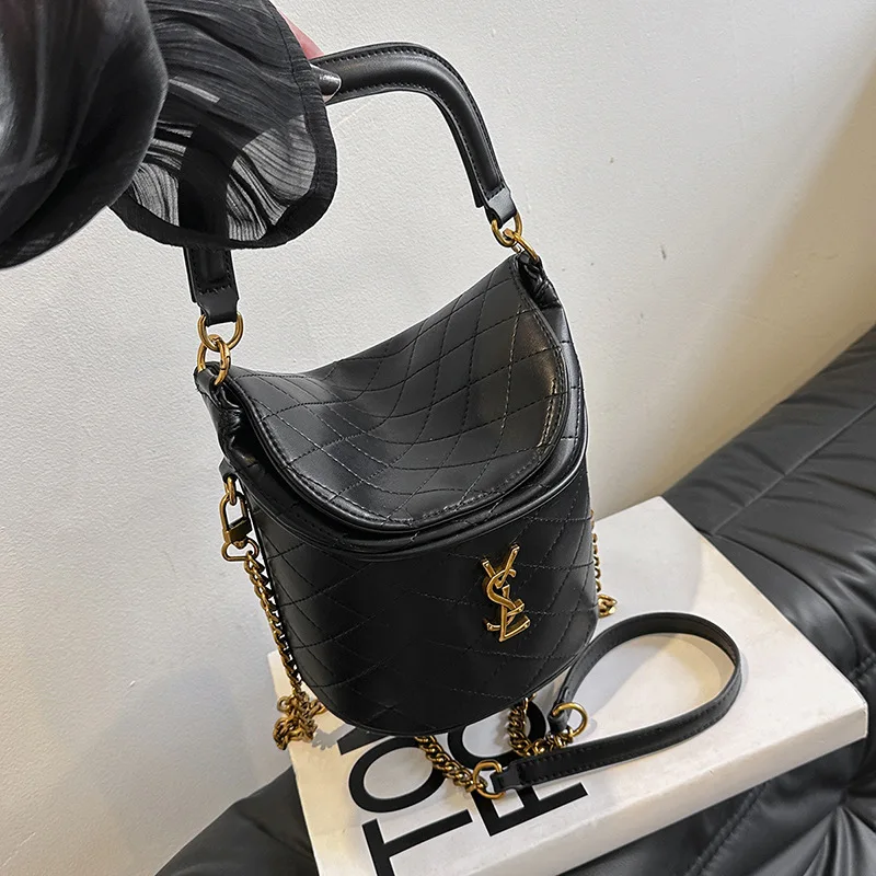 حقيبة مبطنة بحزام على شكل سلسلة - محفظة أنيقة للنساء، حقيبة كروس متعددة الاستخدامات، حقيبة كتف ومقبض علوي #3