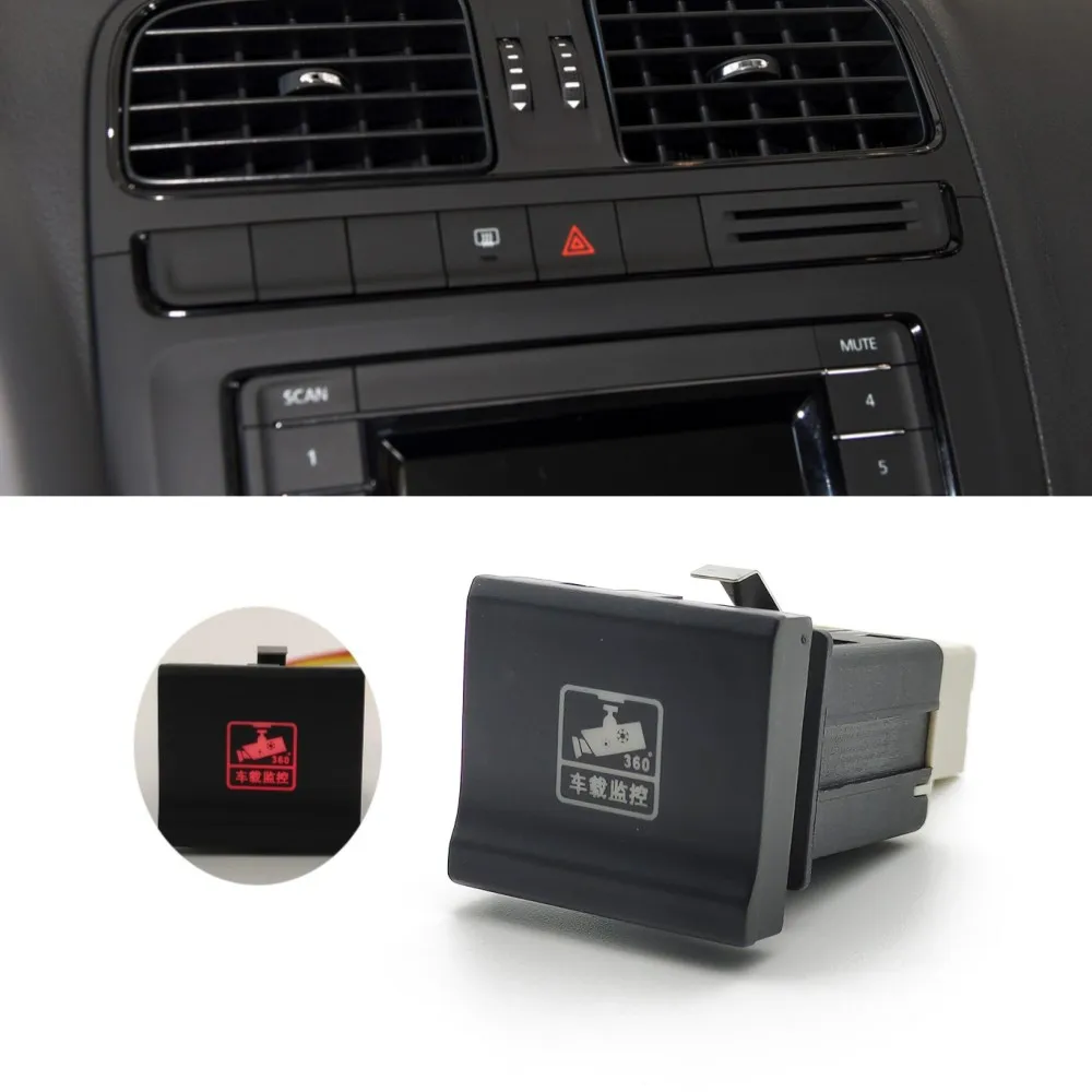 For VW Polo Car LED Light Camera Recorder Monitor Push Button Switch With Connection Wire