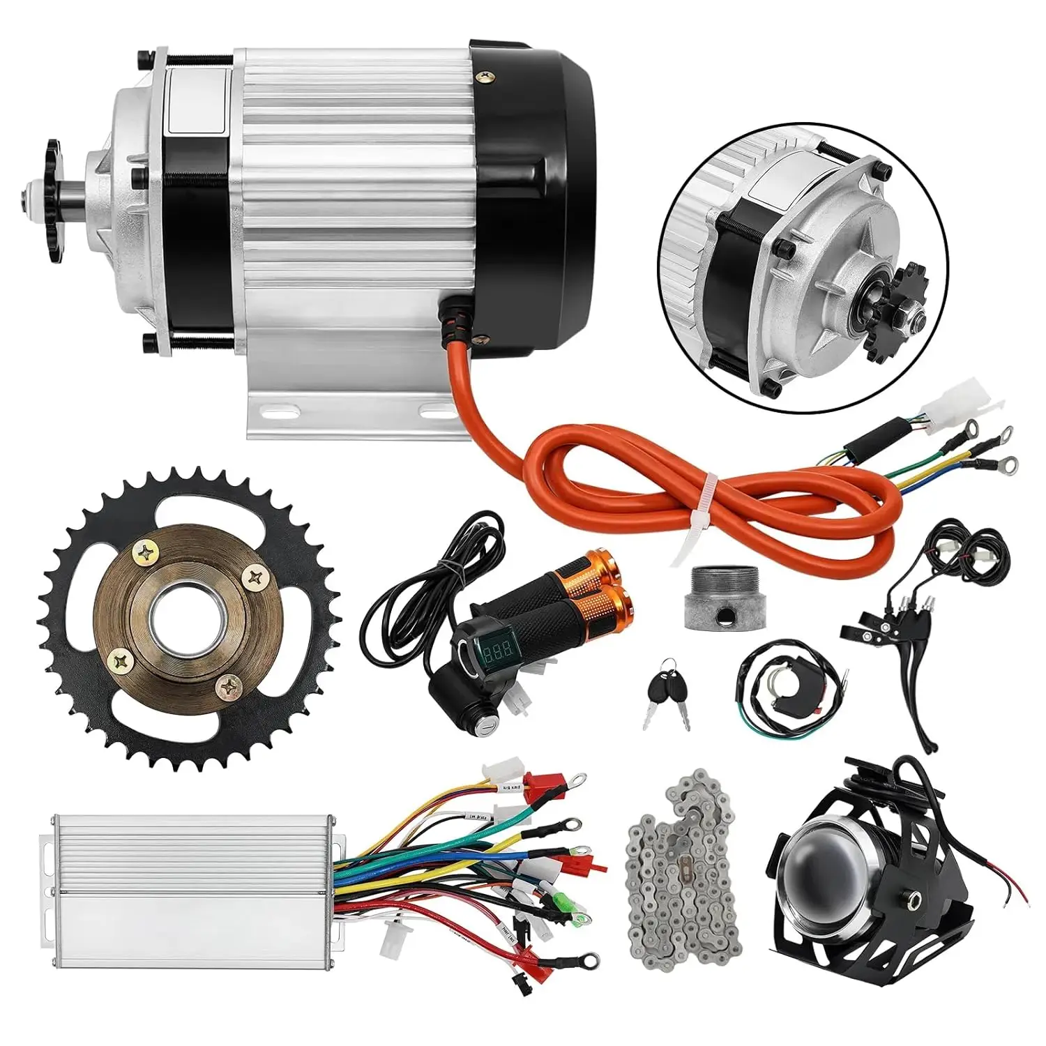 Electric Brushless Motor Kit,750W 48V Electric Pedicab Brush-Less Geared Motor for Go Kart ATV Electric Bicycle Conversion Kit