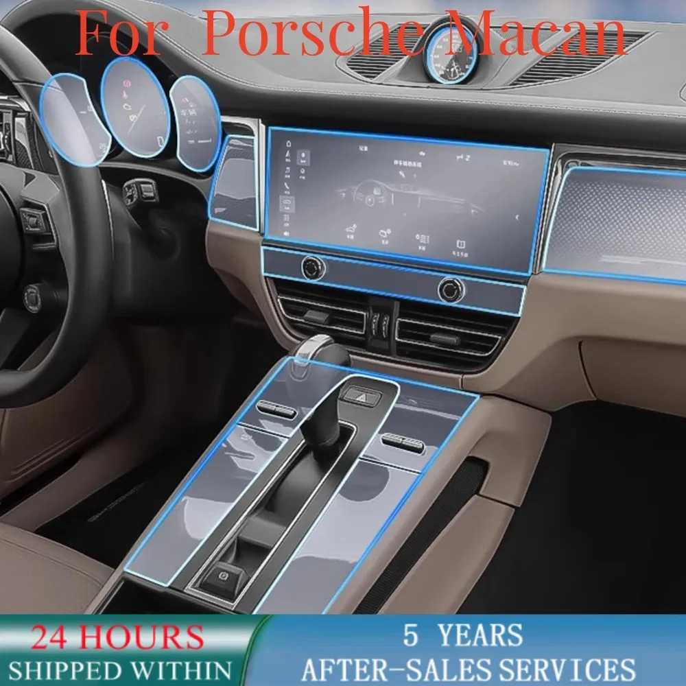Dla Porsche Macan Anti-scratch Car Door Center Console Media Dashboard Navigation Car Accessories TPU Protector Film