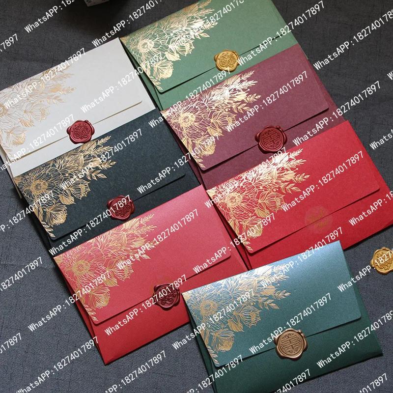 30 sobres de papel para invitaciones de boda, negocios, fiestas, patrón europeo con efecto bronceado, tarjeta de felicitación, bolsa de regalo