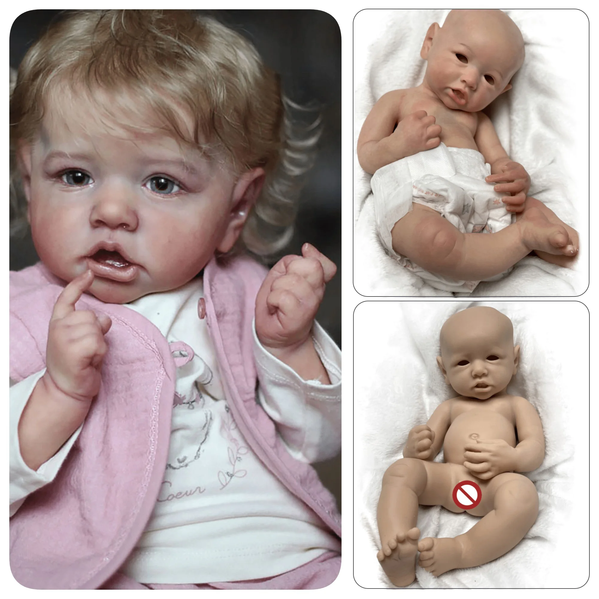 

16 Inch Saskia Full Body Silicone Reborn Doll Kits DIY Painted Handmade Bebe Newborn Doll Corpo De Silicone Inteiro